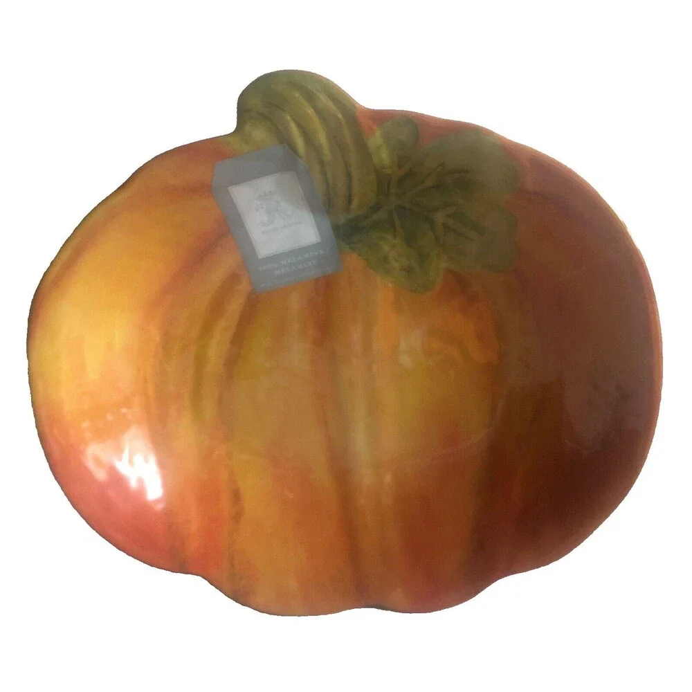 Rachel Ashwell Thanksgiving Plates Bowl Melamine Pumpkin Shaped Serving Set of 4